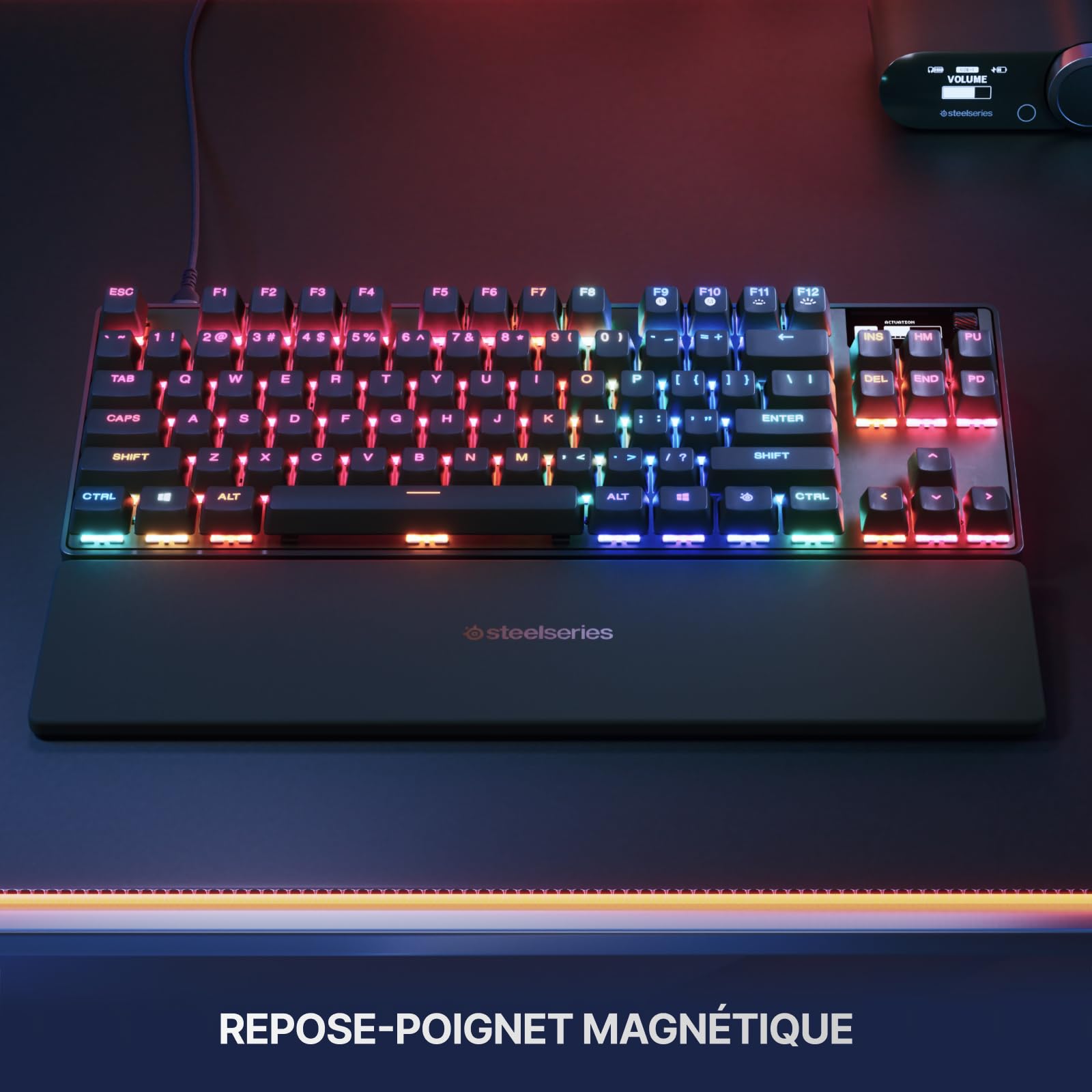 SteelSeries Apex Pro TKL Gen 3 - Clavier Gaming-HyperMagnetic - OmniPoint 3.0 - Actionnement Ajustable - Déclenchement Rapide-Préréglages prêts à Jouer - Toucher Rapide/SOCD - OLED -FR Layout AZERTY