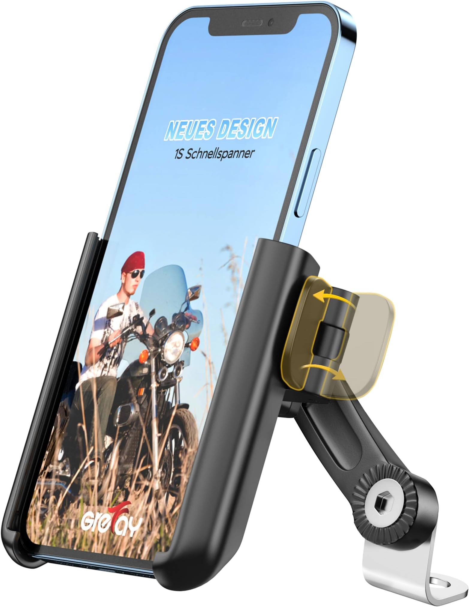 Motorcycle Phone Holder 360° Rotatable Quick Release Motorcycle Phone Holder for 3.5 to 7.0 Inch Smartphones Devices