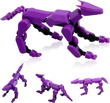 Assembly Completed Titan13 Action Figure Set, Robot Dog Action Figure 3D Printed robo Dogs, Multi-Joint Movable Robot Dogs, Dummy Dog Gift for Collectors Desktop DecorationsPurple