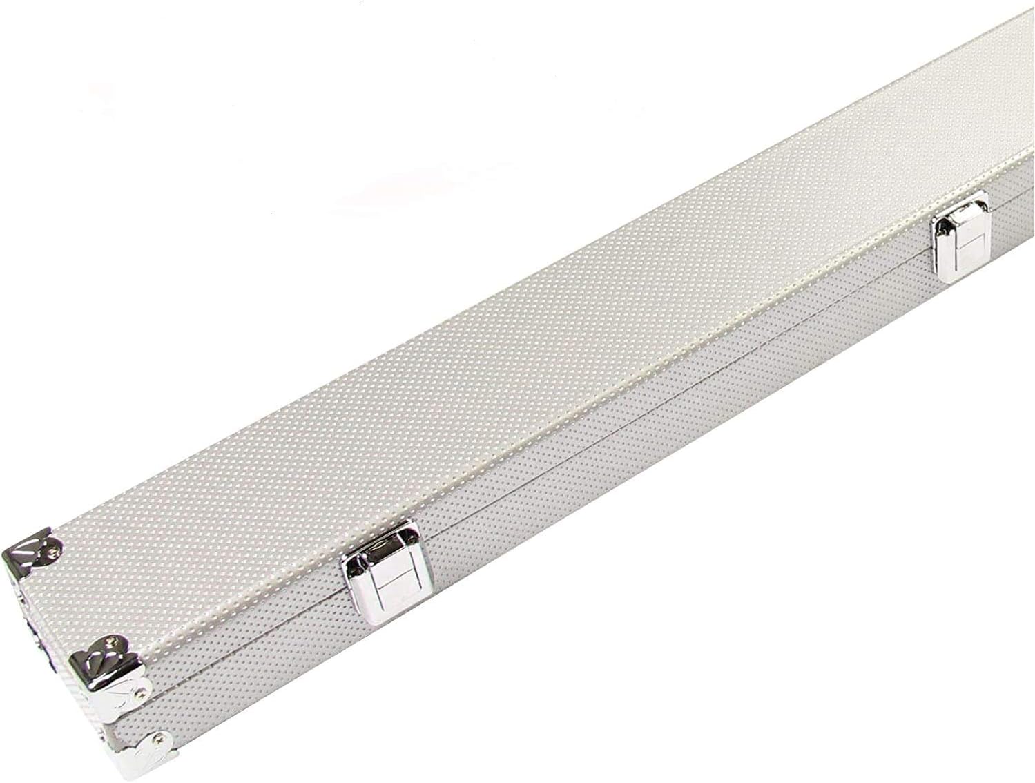 Funky Chalk SILVER REINFORCED CORNERS Long Hard 3/4 Cue Case for 3pc Snooker Cue Foam Lined
