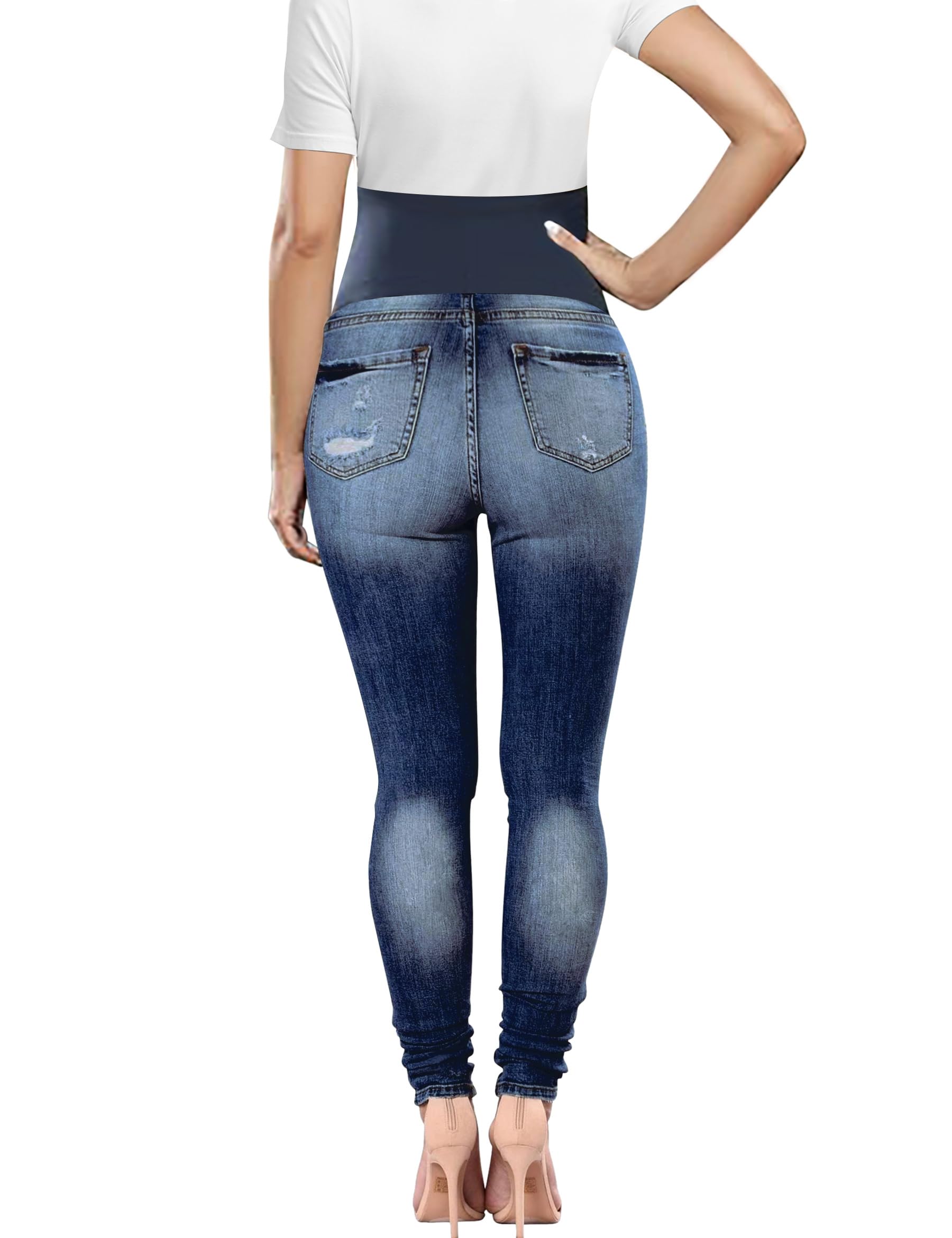 Pantalones vaqueros de maternidad sobre el vientre, pantalones de maternidad ajustados y elásticos, pantalones casuales de maternidad, pantalones de trabajo