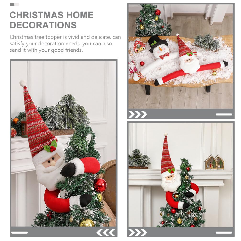 ibasenice Décoration de Sapin de Noël Père Noël Enlacé Cimier de Sapin Intérieur