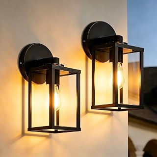 EBION 2 Stück Wandlampe Aussen E27, AußEnleuchte Aluminium IP54 Wasserdicht
