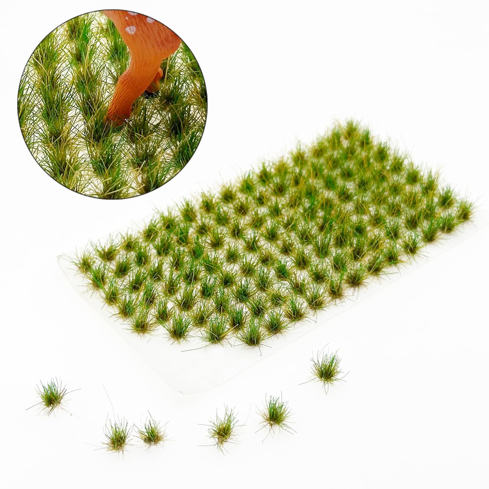 Attuslla 120 PCS Bushy Tufts Static Grass Tuft Model Grass Tuft for DIY Miniature Train Landscape Terrain Railway Scenery Decorations - Image 2