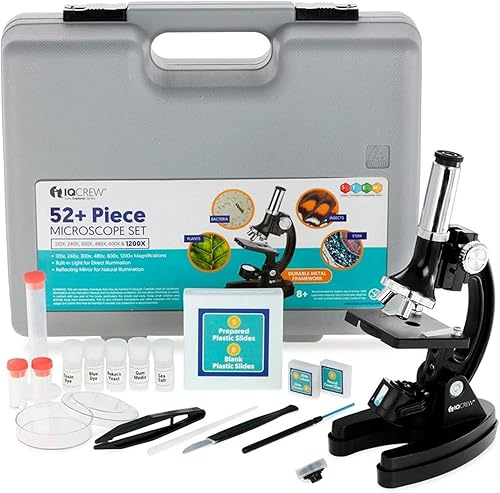 Bastidor y base de metal Amscope Kids M30-ABS-KT51 120x-1200x de 6 potencias con accesorios de 52 piezas, entre el top 3 de elegidos como mejor kit