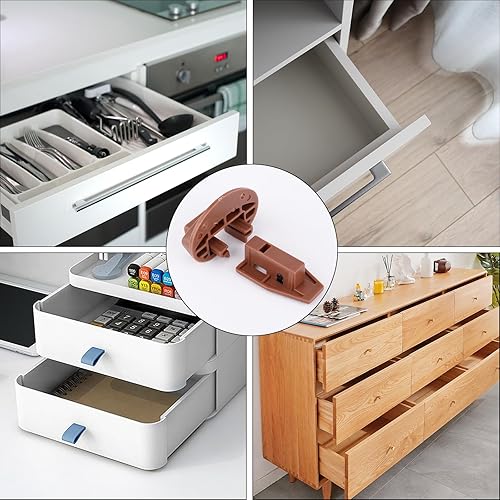 Miniatura 7 de Kit de 8 guías de plástico para cajones Kenlin Rite-Trak II, guías prácticas de repuesto para cajones de montaje central, cajón, cómoda, accesorios