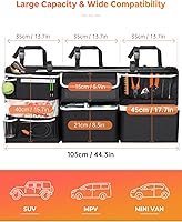 Vista 4 de Oasser Organizador de almacenamiento para automóvil, nueva versión, organizador colgante para maletero con 10 bolsas de almacenamiento funcionales