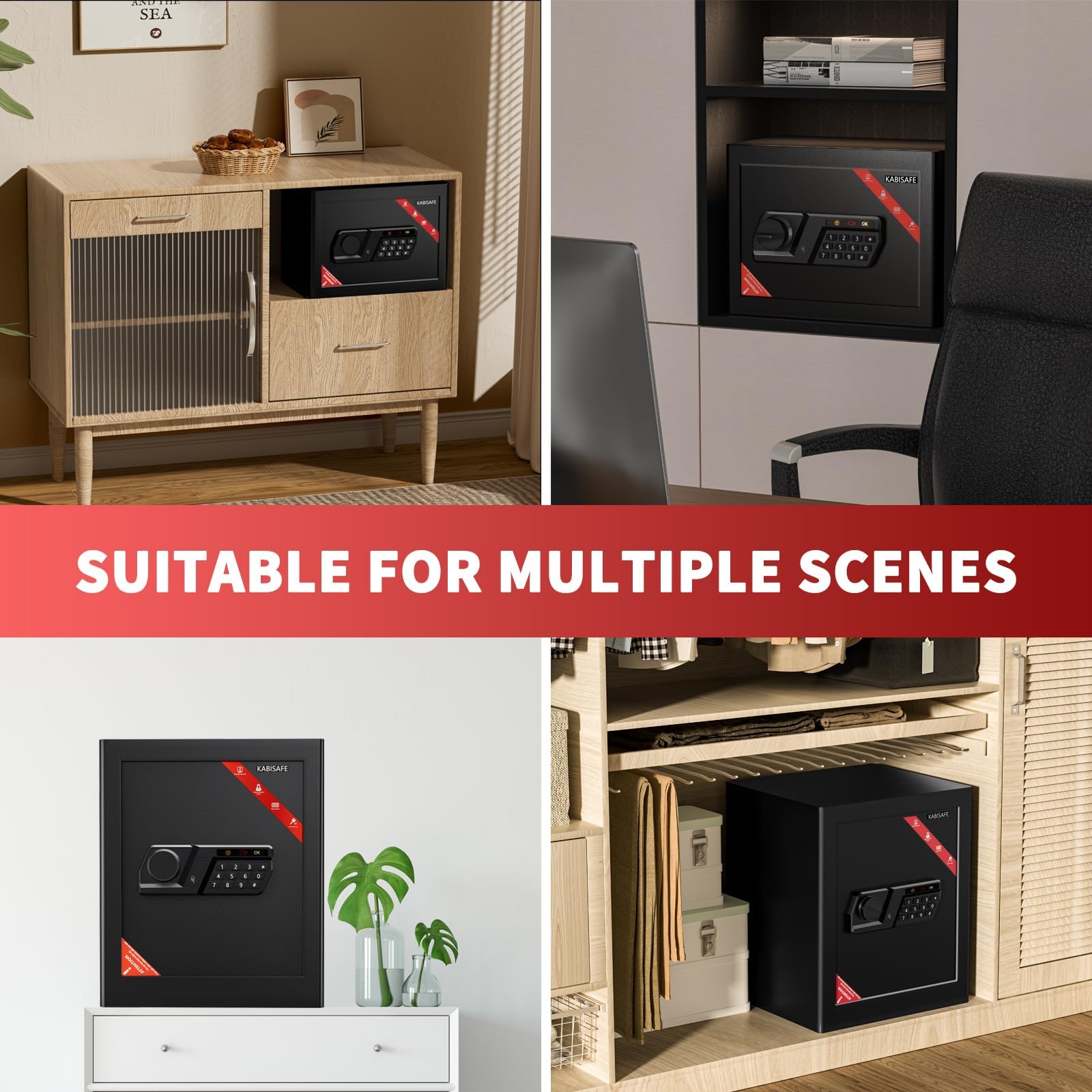 25L Coffre-fort à clavier digital, Coffre fort mural pour bureau à domicile pour Bijoux Documents Passeport