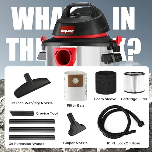 Miniatura 5 de Shop-Vac Kit de filtro de vacío húmedo y seco de 5 galones y 4.5 pico HP de 6 piezas