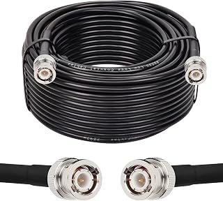 MOOKEERF BNC Male to Male Coax Cable 75ft, 50 Ohm RG58 Coaxial Cable With Connectors