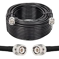 Vista 12 de Cable BNC - Cable coaxial RG58 de 8 pies de 50 ohmios macho a macho, cable coaxial de extensión BNC de baja pérdida con para antenas, radios RF