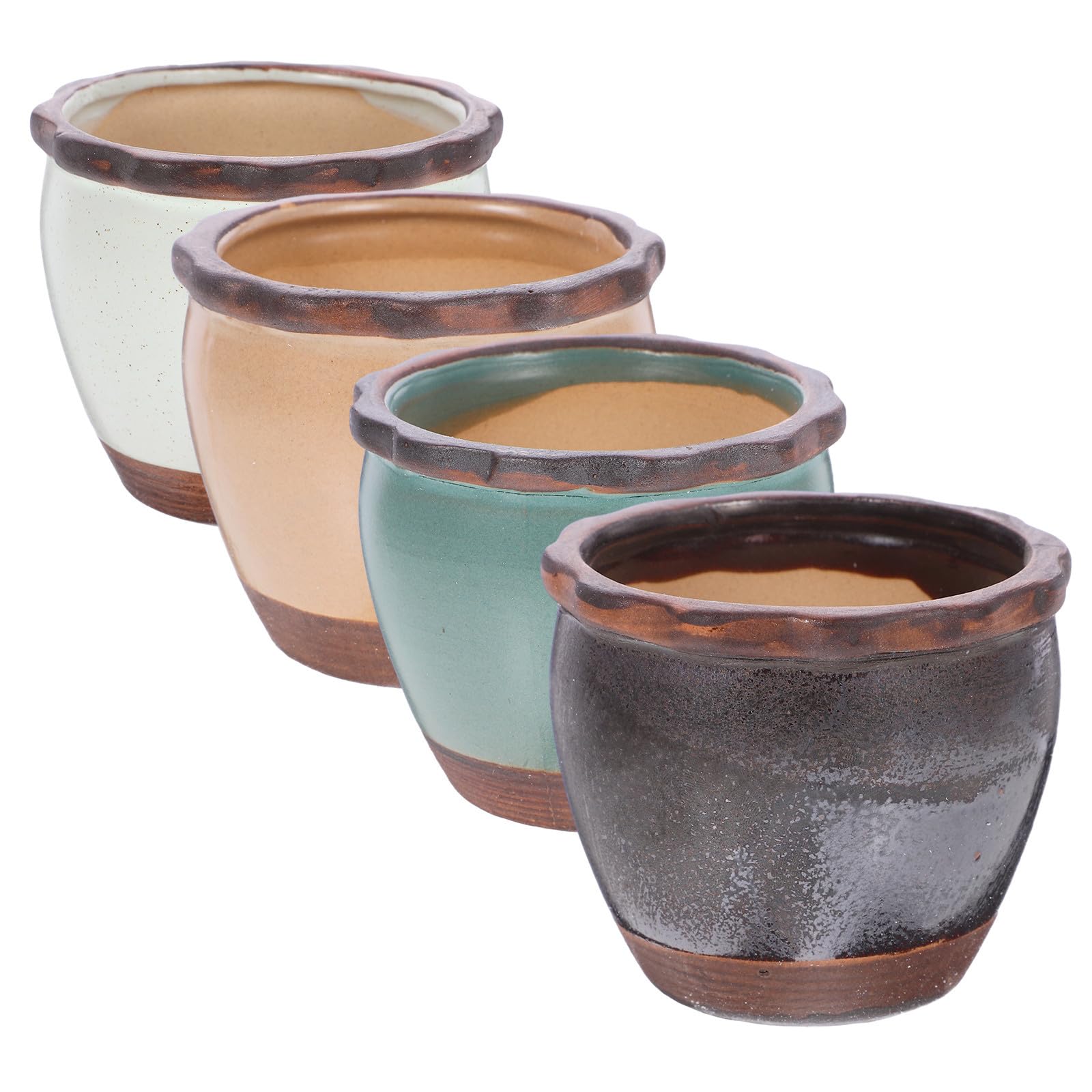 Pots en céramique pour succulentes et mini cactus, idéal pour végétaliser un petit balcon