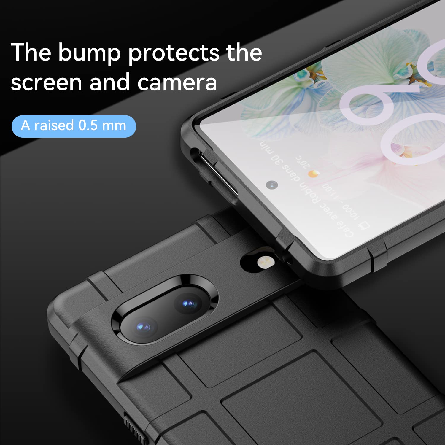 TingYR Cover per Google Pixel 7, Ottima Cover Antiurto TPU Flessibile, Custodia Case per Google Pixel 7 Smartphone.(Nero
