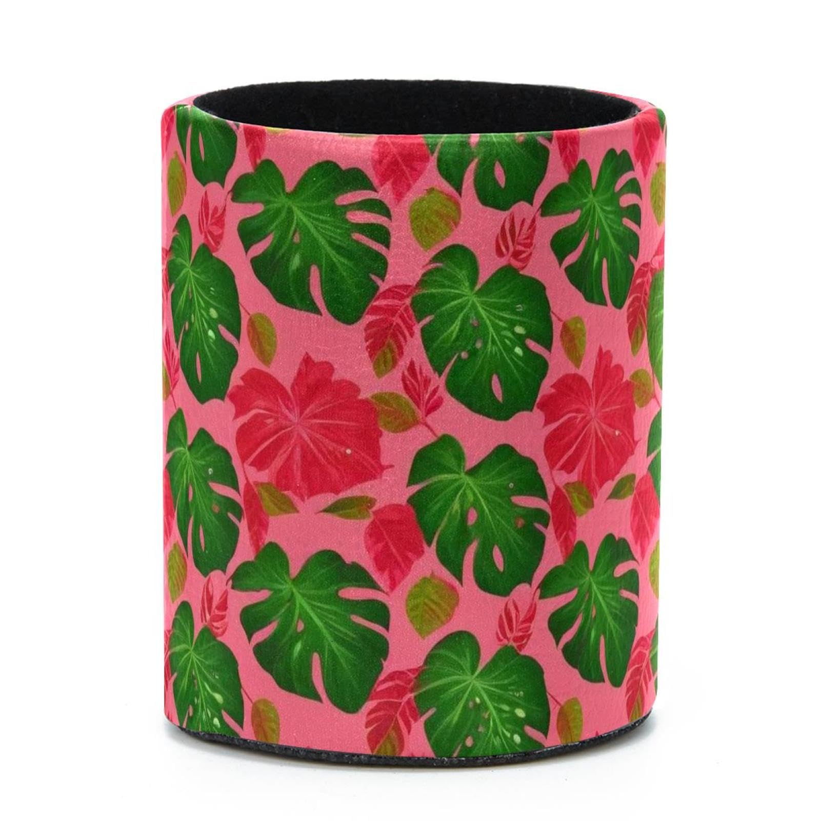 VAPOKF Round Pencil Holders for Desk, Artistic Leaves Pen Holders Pen Pot Makeup Brushes Storage Desktop Stationery Supplies Organiser for Home Office