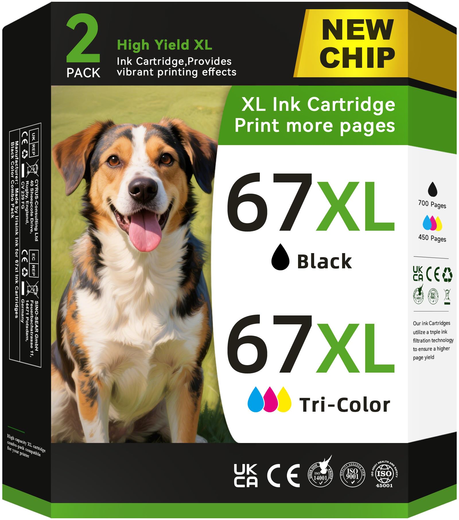 Printer Ink 67 Compatible for HP Ink 67 for HP 67 Ink Cartridges Black/Color Combo Pack 67XL Ink Cartridge for HP Printers Fit for DeskJet 2700 2755e 2855e 4155e 4255e 4100e Envy 6555e 6100e 6155e