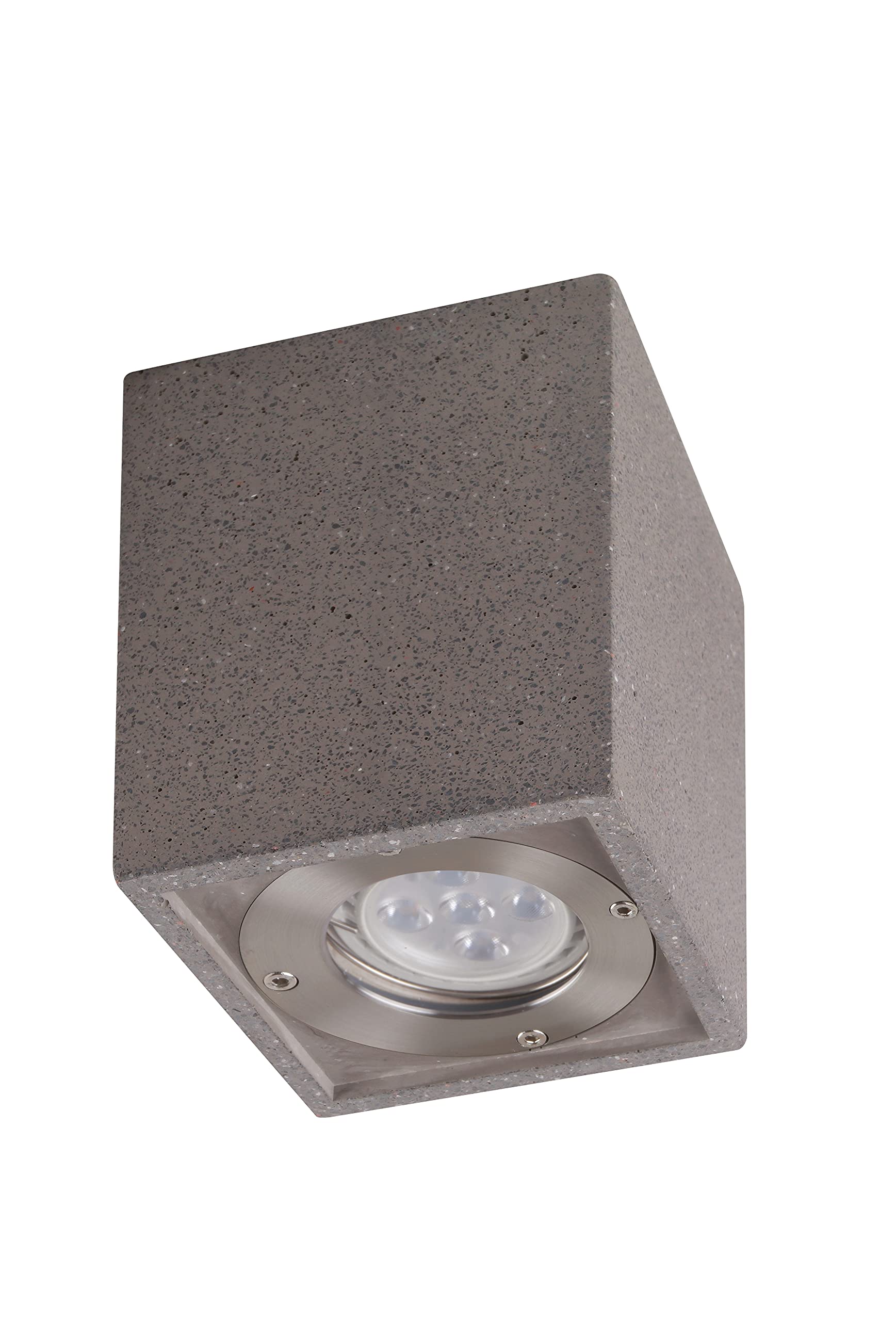 Mantra Iluminación. Modelo LEVI. Foco de exterior fabricado en hormigón acabado en color gris oscuro