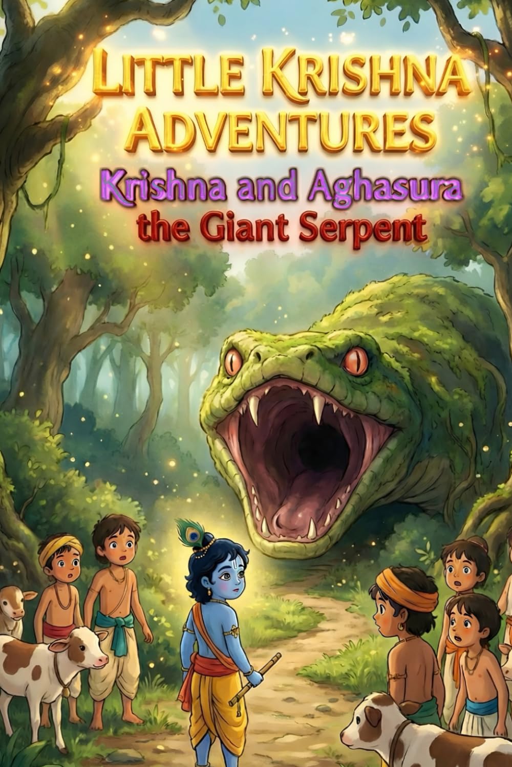 Little Krishna Adventures: Krishna and Aghasura the Giant Serpent: An Illustrated Hindu Mythology Story for Kids