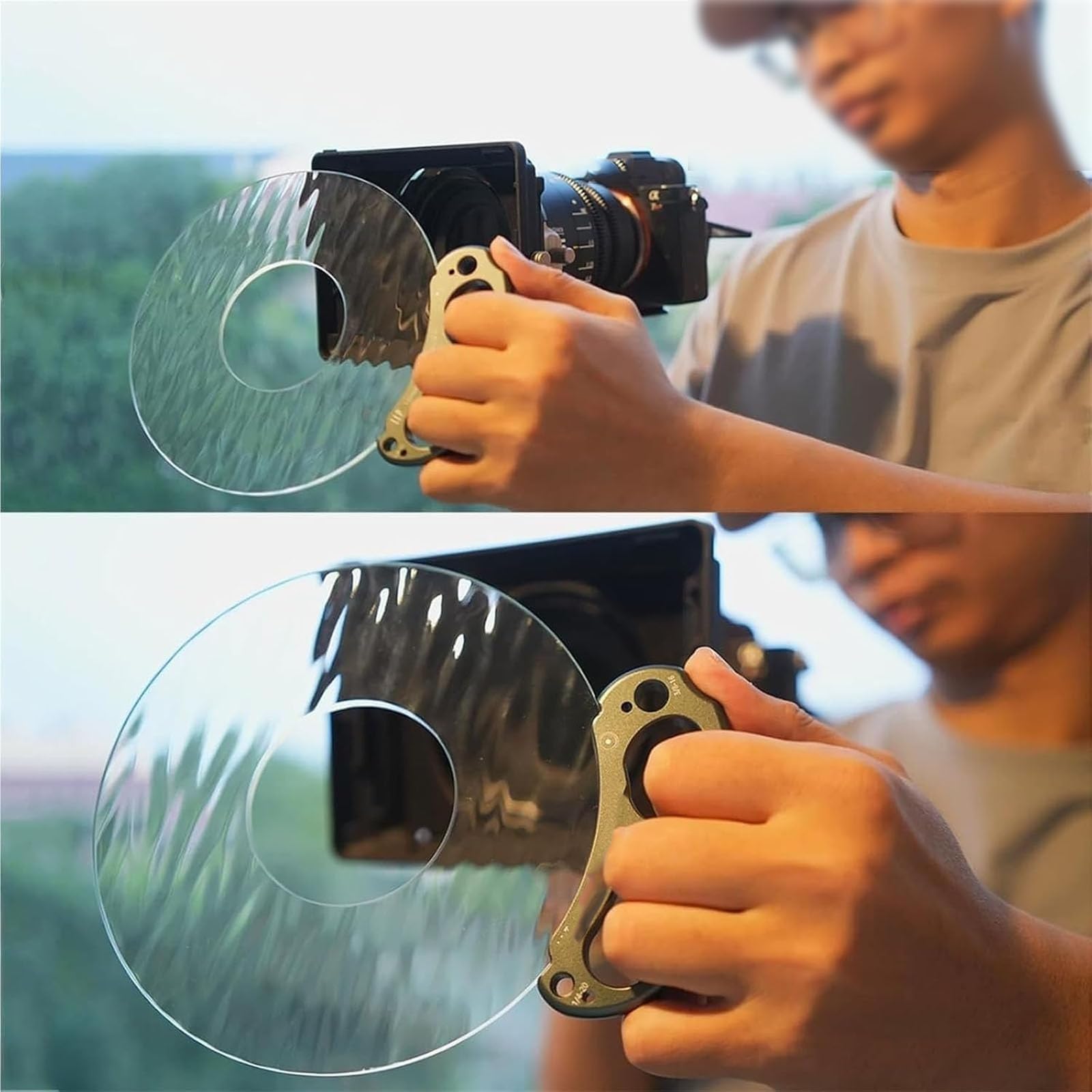 Filtro De Efectos Especiales De Mano De 150 Mm, con Interfaces Roscadas De 1/4 Y 3/8, Prisma De Vidrio Óptico HD, Efecto Especial De Ondas De Agua, Efecto Especial para Grabación De Vídeo