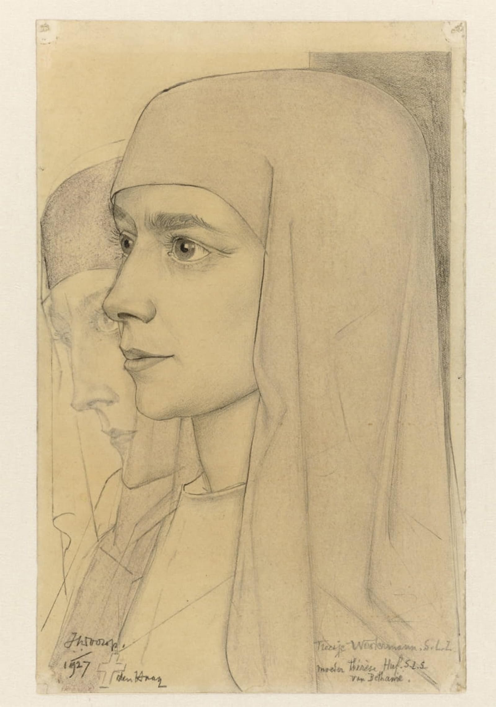 SERENDIPITP Vintage Wall Art Canvas Nordic Poster Canvas Print Picture Portrait of Treesje Westermann Mother Thérèse Huf of Bethany by Jan Toorop Wall Art Poster for Home Decor 60x90cm