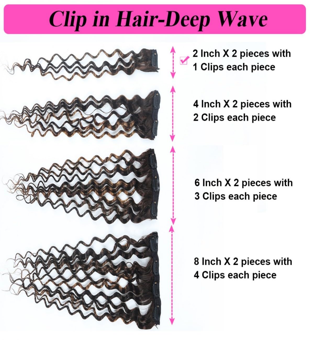 Sexycat Deep Curly Hair Extensions Clip in 20 Inch 8Pcs 120g Clip in Hair Extensions Real Human Hair - Image 4