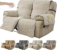 Vista 27 de Funda de silla reclinable 100% impermeable, fundas de silla reclinable para silla reclinable, funda de tela antideslizante para sala de estar, Café