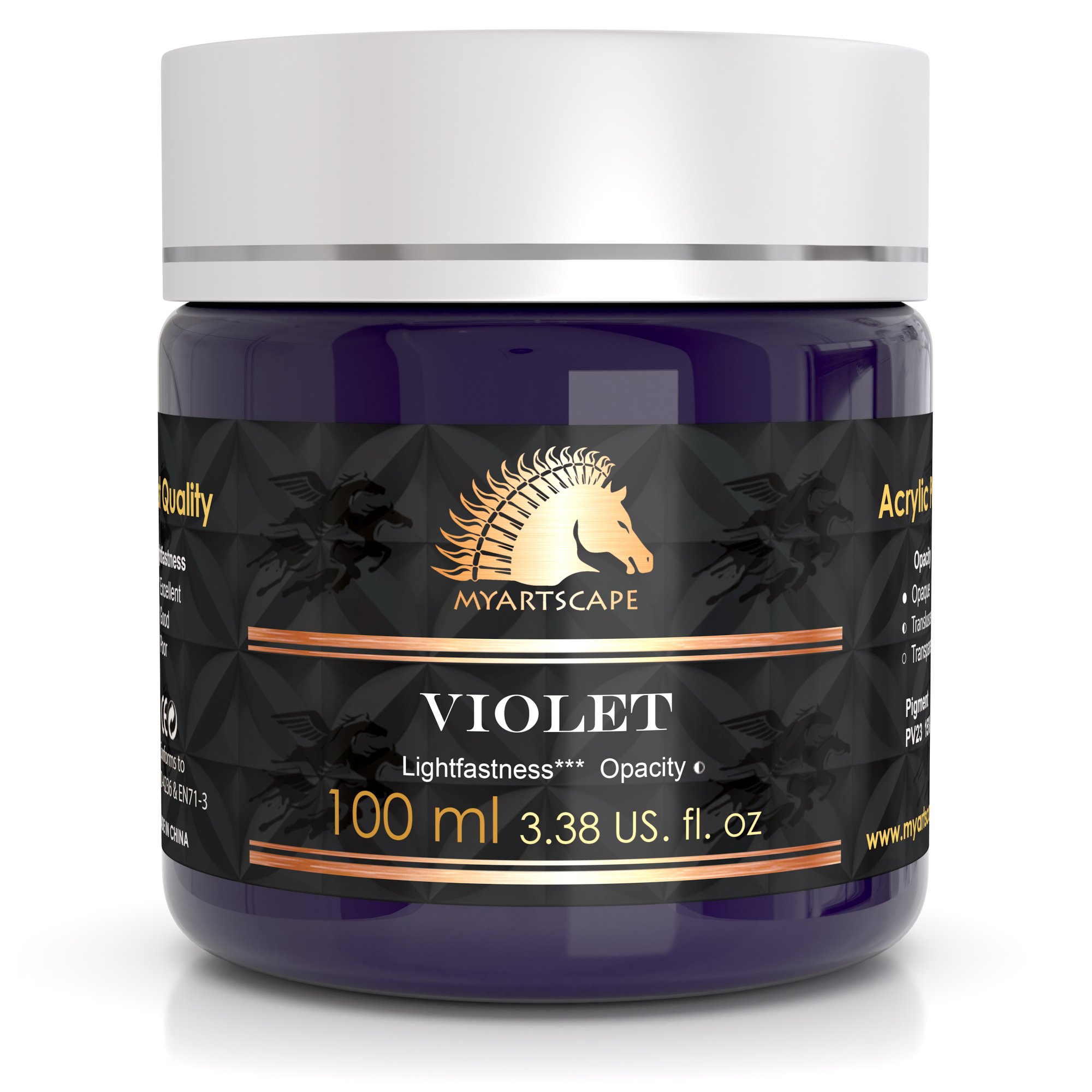 Myartscape Violet Acrylic Paint - 100Ml Bottle (3.38 Fl Oz) - Artist Quality - Lightfast - Heavy Body - Rich Pigment - Great Tinting Strength - Professional Painting Supplies