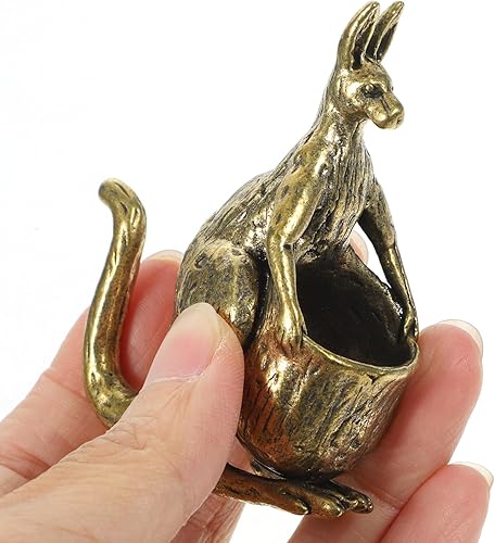 Miniatura 3 de VOSAREA Decoración de mesa de comedor, figura de canguro de latón, animales, adornos de decoración de latón para decoración de mesa de té, adornos