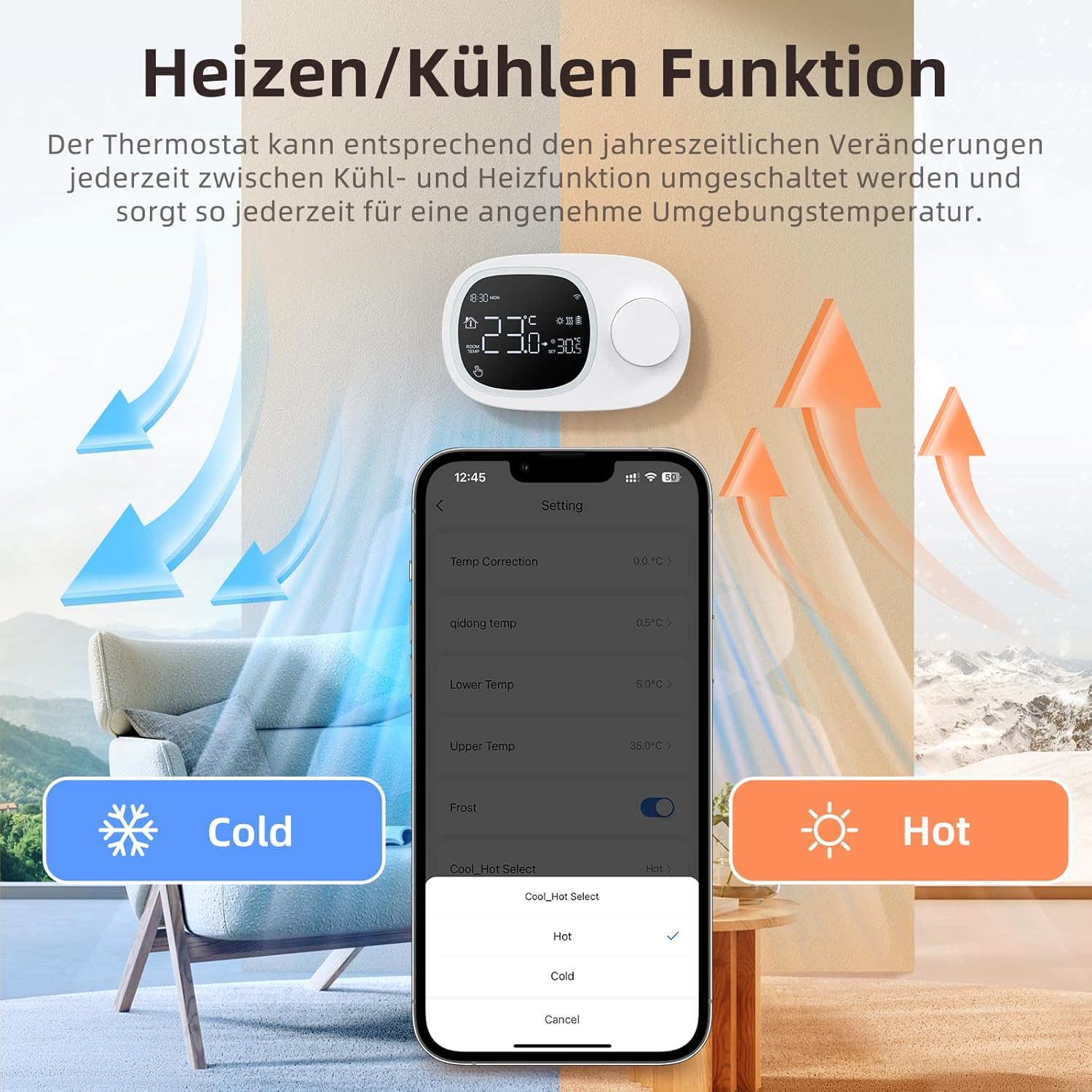 Thermostat backplate with wiring terminals and dimensions