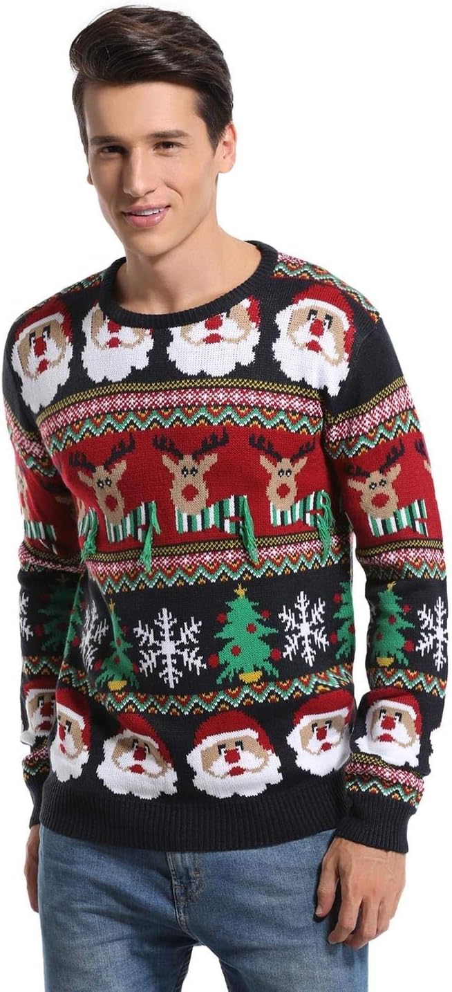 *daisysboutique* Men's Holiday Reindeer Snowman Santa Snowflakes Sweater - Image 6