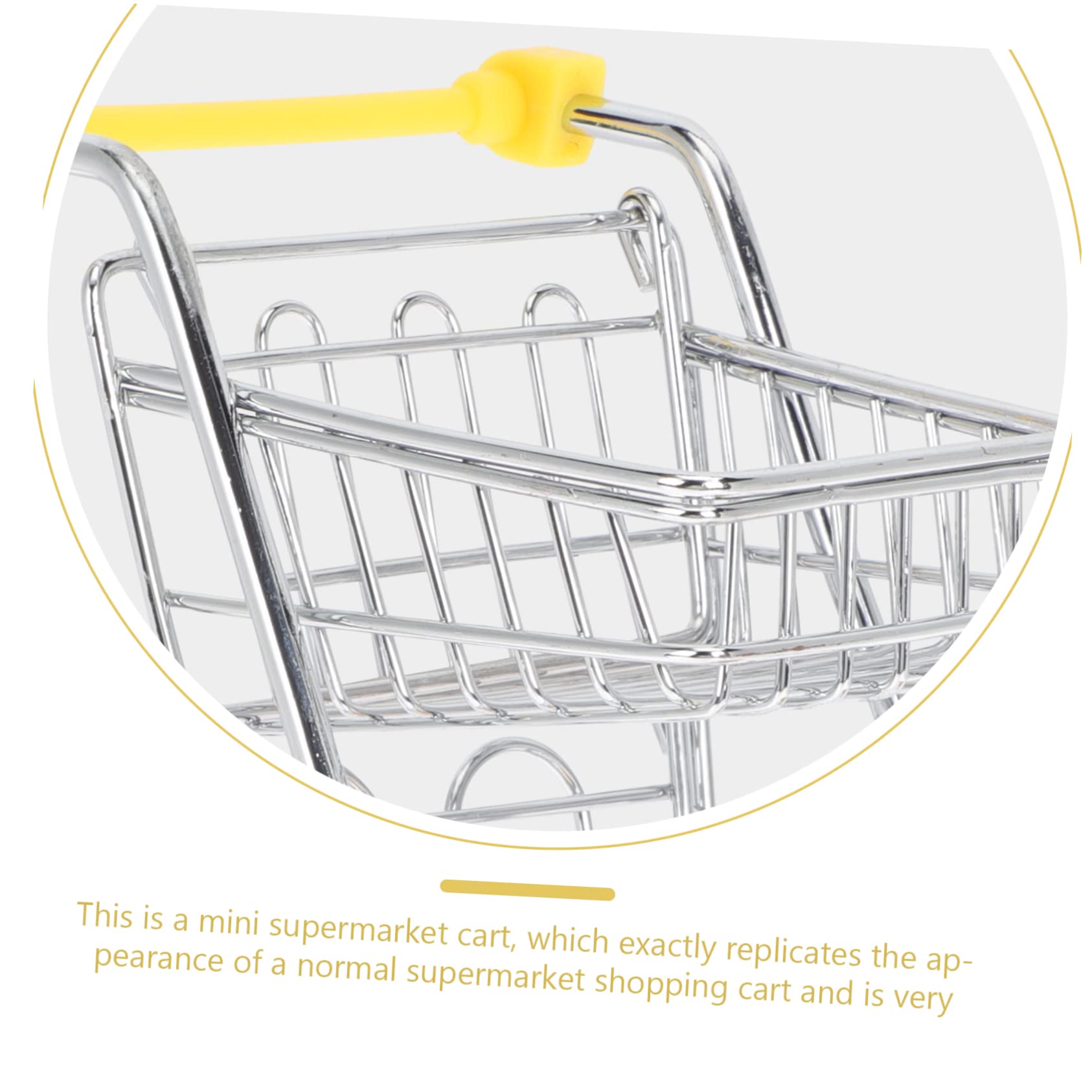 CIYODO Mini Shopping Cart for Cute Desktop Decoration Storage Handcart Supermarket Style Design for Office Stationery Item Organization