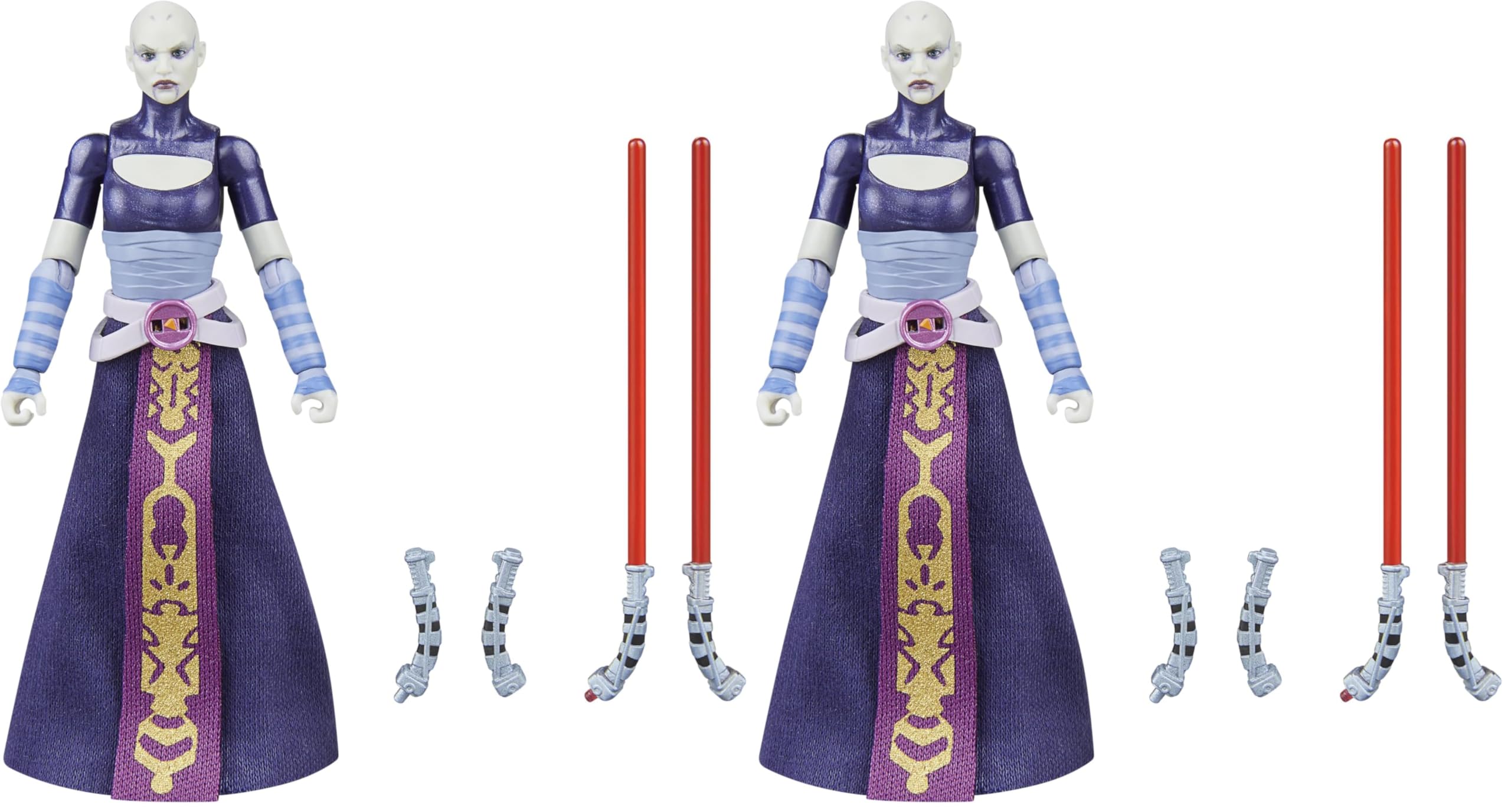 STAR WARS The Vintage Collection Asajj Ventress, The Clone Wars 3.75 Inch Premium Collectible Action Figure (Pack of 2) 3.75 inches (Pack of 2)