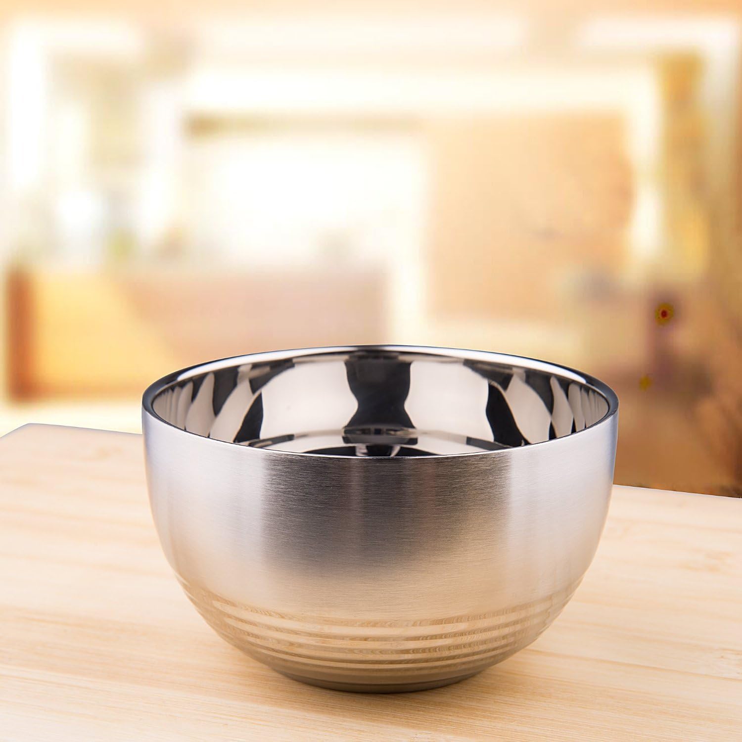 IMEEA® 8-Piece Double-deck Light Weight Brushed SUS304 Stainless Steel BPA Free Serving Bowls, 12oz