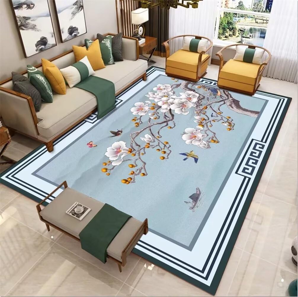 Tapis de chambre enfant bleu et orient pour espace de jeu ado