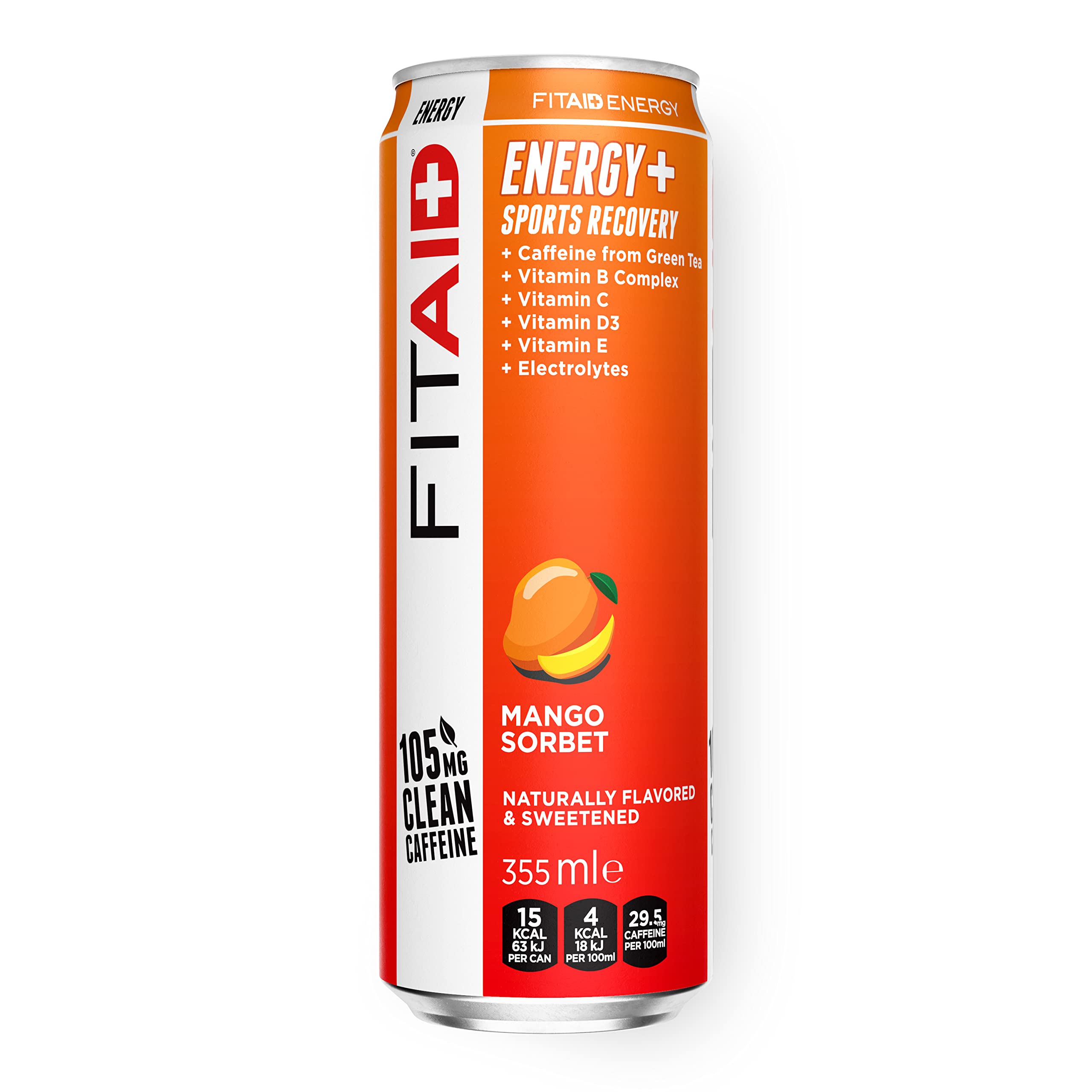 Buy FITAID ENERGY, 105mg Natural Caffeine, Keto, Mango Sorbet, Optimum