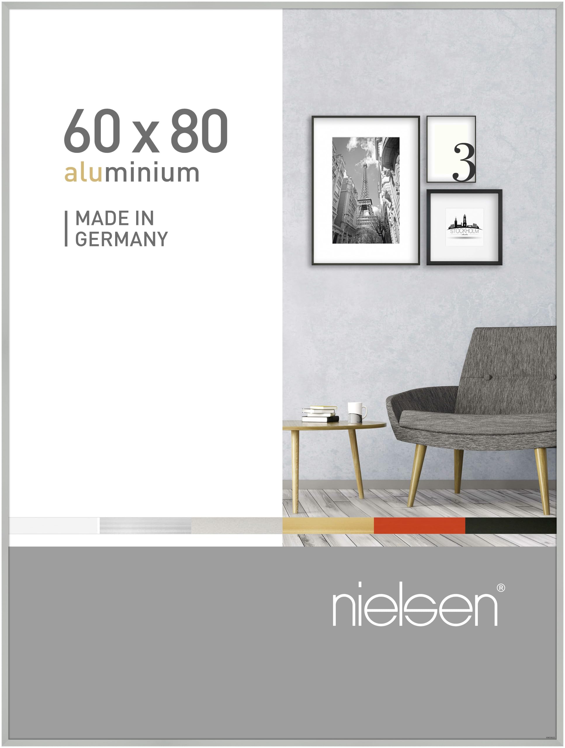 Nielsen Frosted Silver Pixel Aluminium Picture Frame - 60X80cm - With Float Glass And Easy Push-Turn Clips