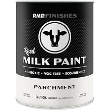 RMP Finishes Real Milk Paint Powder for Wood Furniture, Cabinets, Walls, Brick, and Stone, Matte Finish, Water-Based, Organic, Parchment, 1 Quart