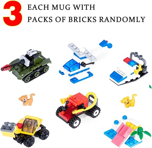 Miniatura 4 de DAYMOO Juego de tazas de ladrillo integradas. Divertidas tazas de regalo compatibles con Lego, regalos novedosos de Pascua, cumpleaños, Navidad,
