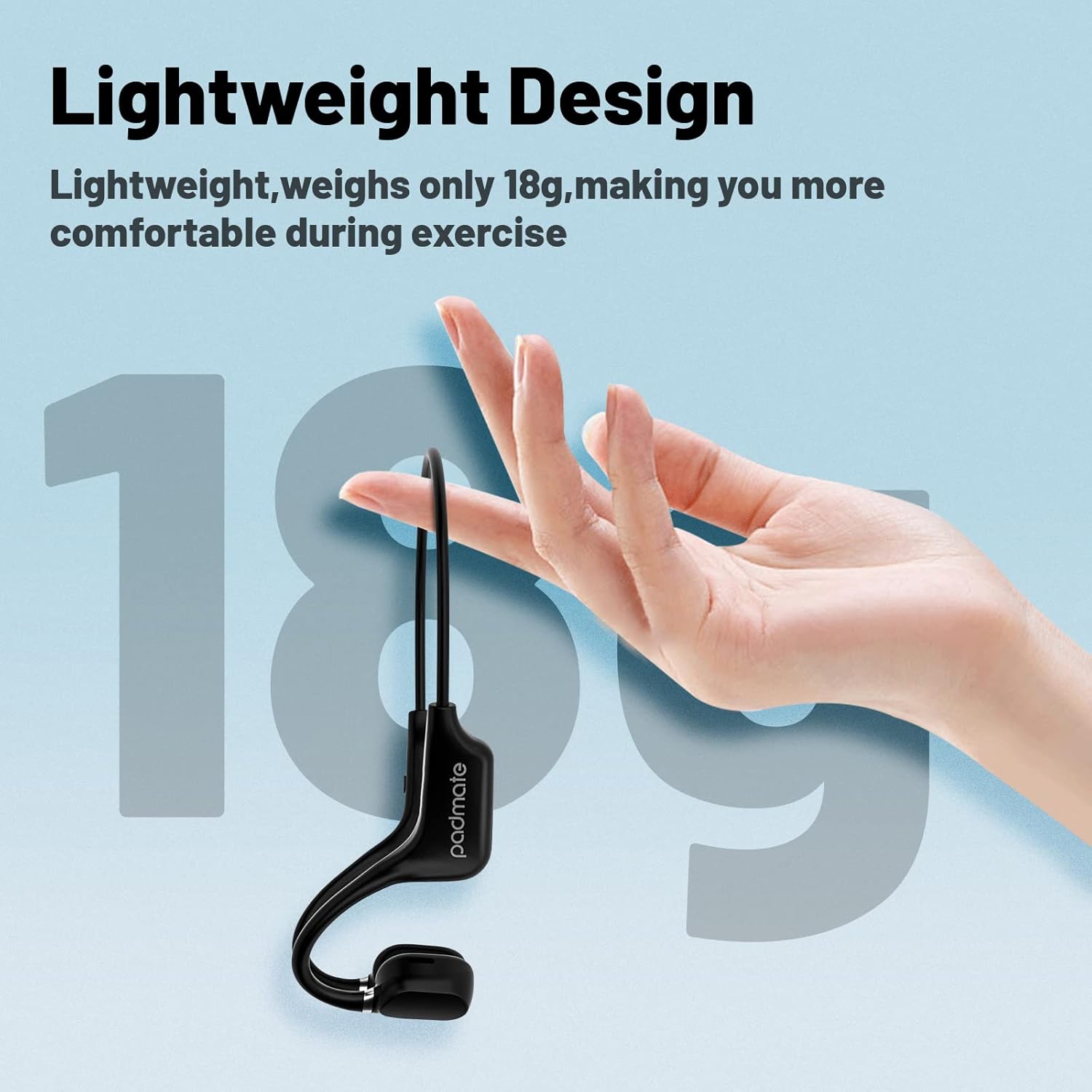 Padmate S26 headphones being splashed with water, illustrating IP67 waterproof level