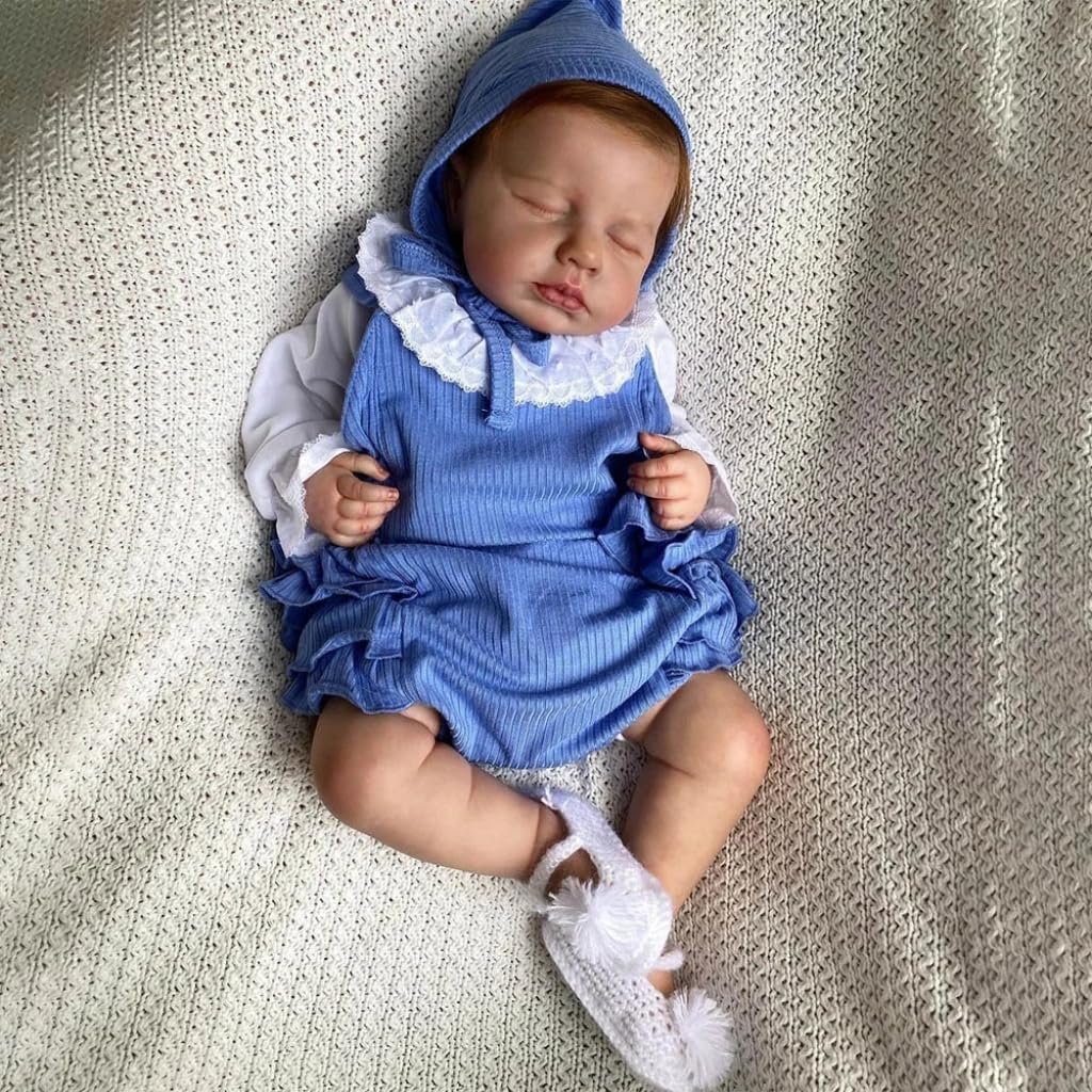 Pinky Reborn Dolls Realistic 20 inch 50 cm Sleeping Reborn Toddler Girl Doll Baby Soft Vinyl Silicone Real Looking Newborn Dolls Magnetic Pacifier Toys