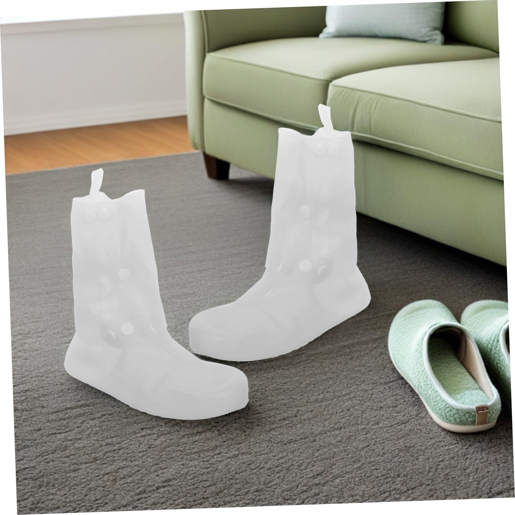 Healeved 2 Pares Fundas Impermeables para Zapatos de Lluvia Reutilizables Antideslizantes para Adultos Cubrezapatos Resistentes y Plegables para Ciclismo Pesca y Viajes Talla