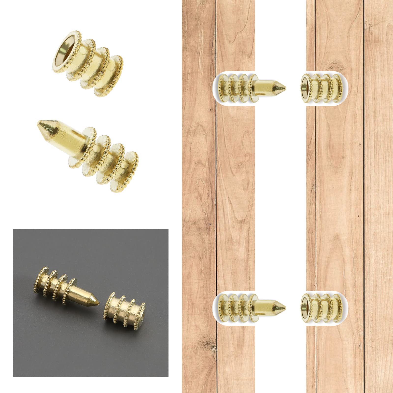 UKCOCO 60 Pcs Koper Sets Tafel Blad Pin Tafel Paspennen Deuvel Aligner Eettafel Bout Mouw Tafel Blad Hardware Connectors Uitlijning Metalen Tafel Blad Deuvel Tafels Zinklegering Planken