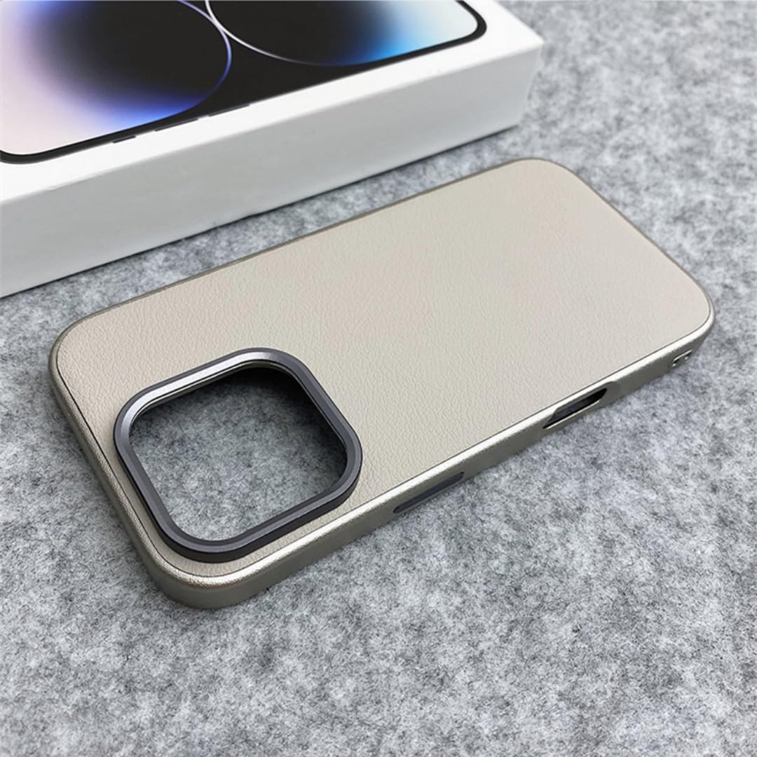 Coque en métal de luxe iPhone 15 Pro Max gris chic - 7