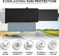 Vista 4 de EcoNour - Extensor de visera de coche mejorado con bloqueador solar Extensión de visera de parabrisas polarizada antirreflejos ofrece protección