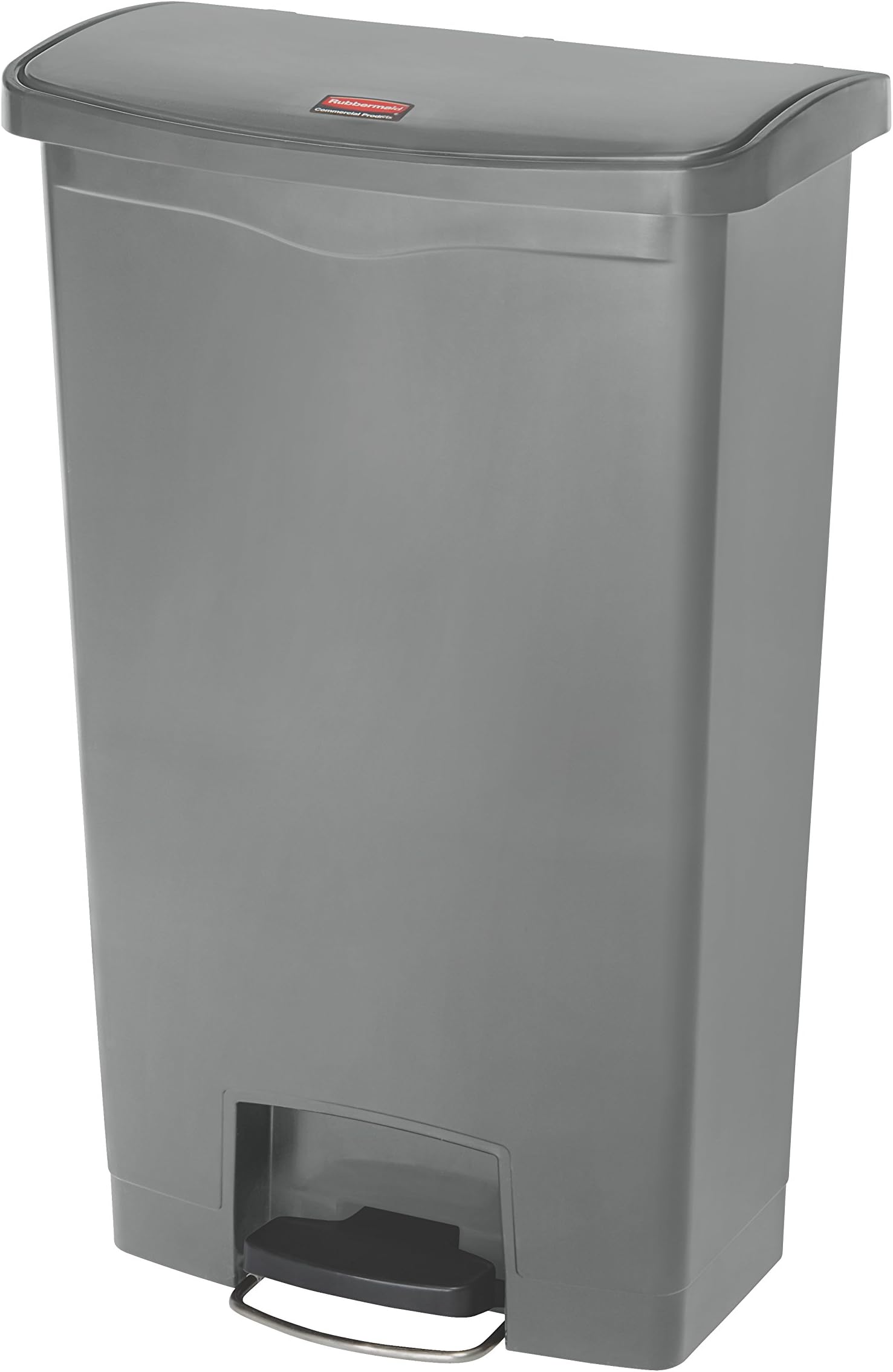 Rubbermaid 1883604 Slim Jim 18 Gal Step-On Resin Front Step, Gray