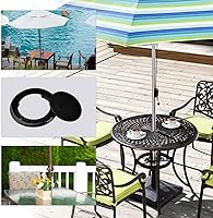 Vista 5 de Prudiut Juego de 2 anillos y tapas para sombrilla de mesa de patio de 2 pulgadas, juego de 2 tapones y tapas estándar para agujero de sombrilla