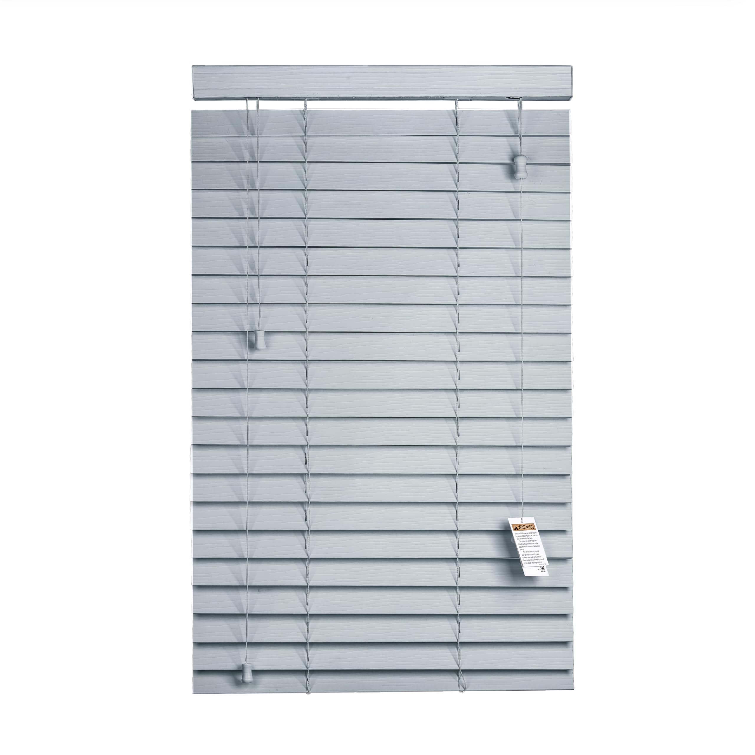 Home In Style 4U Nimbus Grey Custom Made To Measure Faux Wood Venetian Blinds With String 50Mm Slats Easy Fit Child Safe Home Office Window Blinds-, W90cm X L150cm