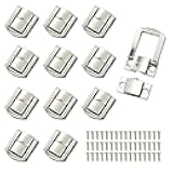 12 Pieces Hasp Latch Catch Lock, Metal Buckle Lock for Box Decoration (Silver)