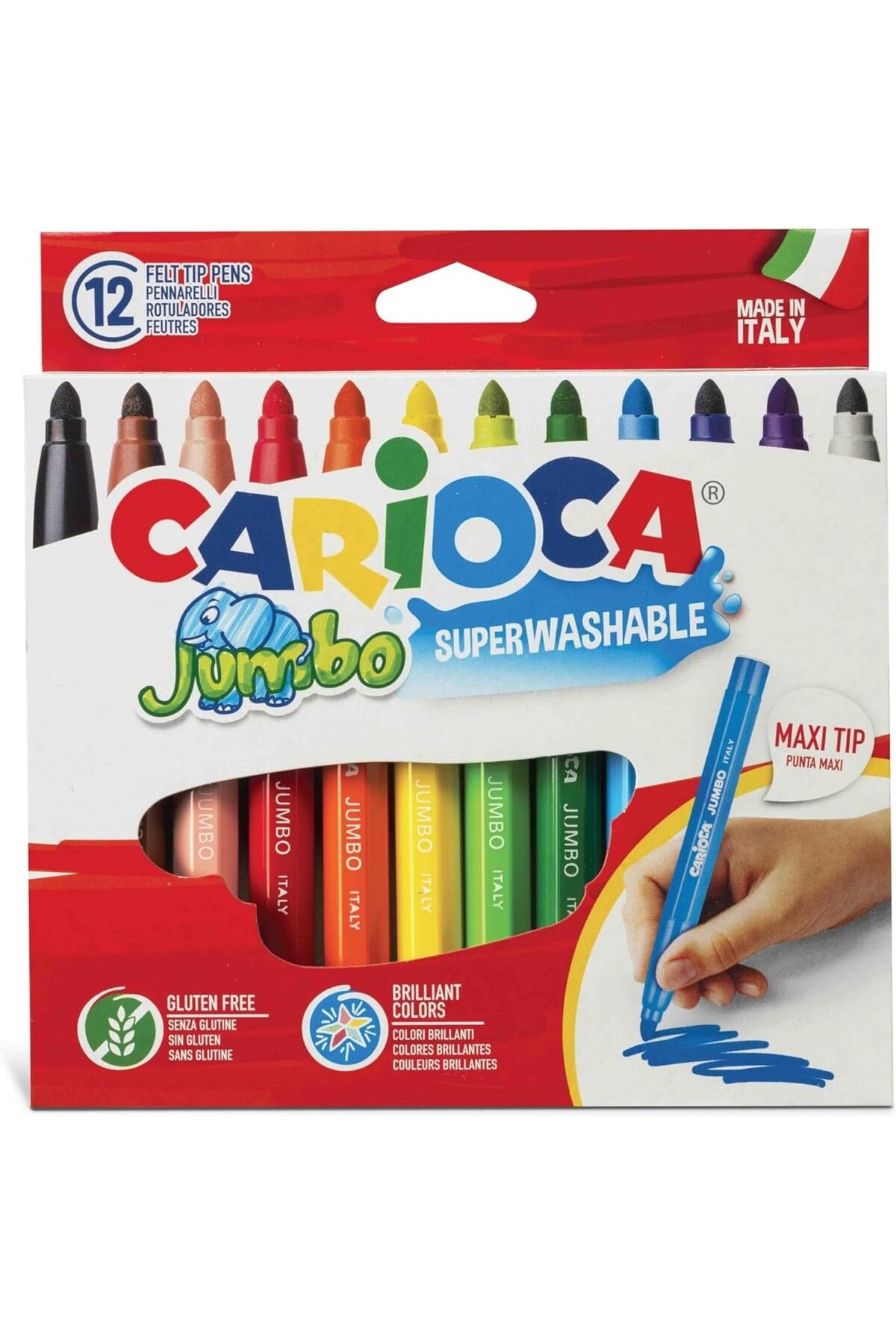 Carioca Jumbo Süper12'li Yıkanabilir Keçeli Boya Kalemi 40569