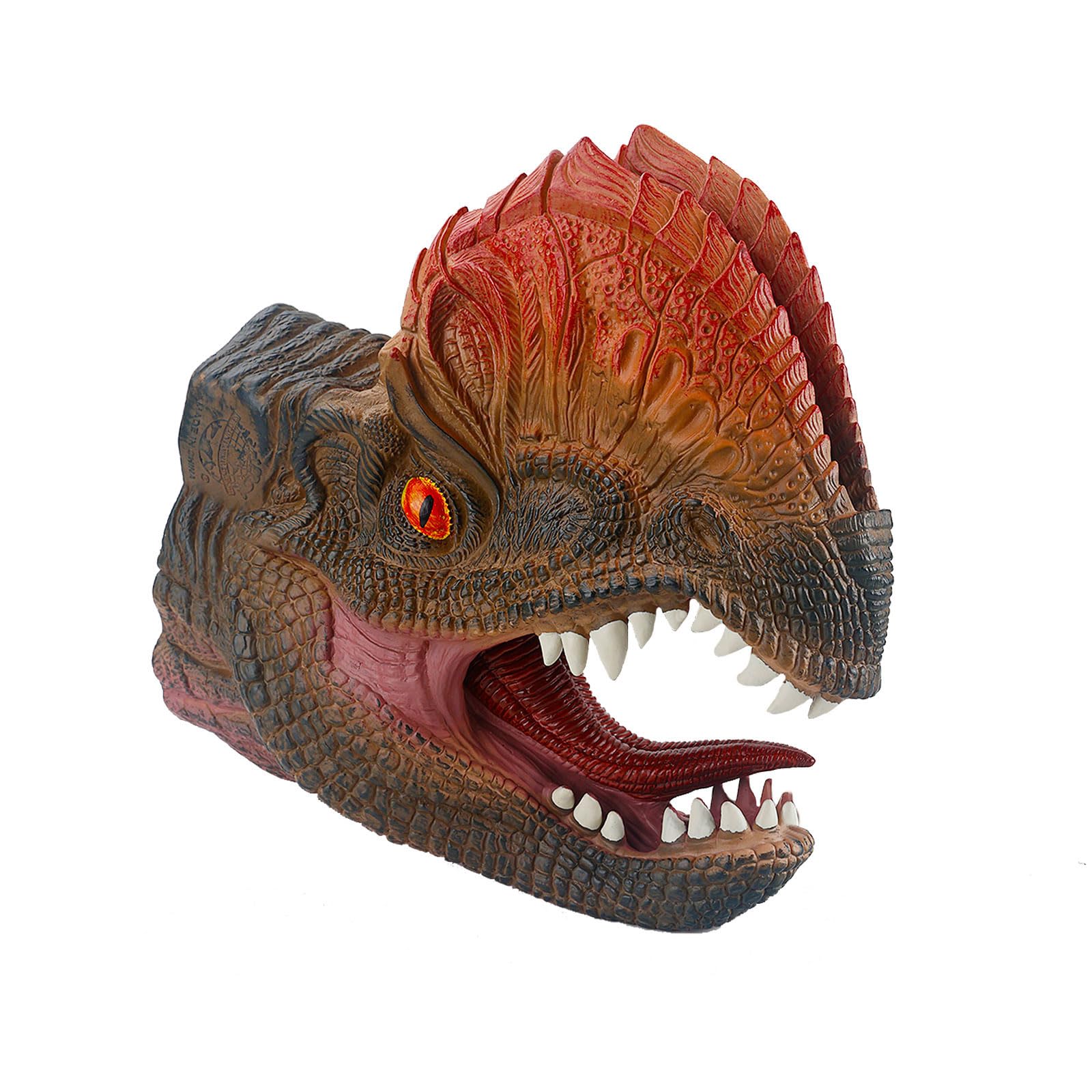 Andux Dinosaur Hand Puppet Realistic Soft Rubber Interactive Role Play Hand Puppet Toys DWST-01 (Dilophosaurus) X1032