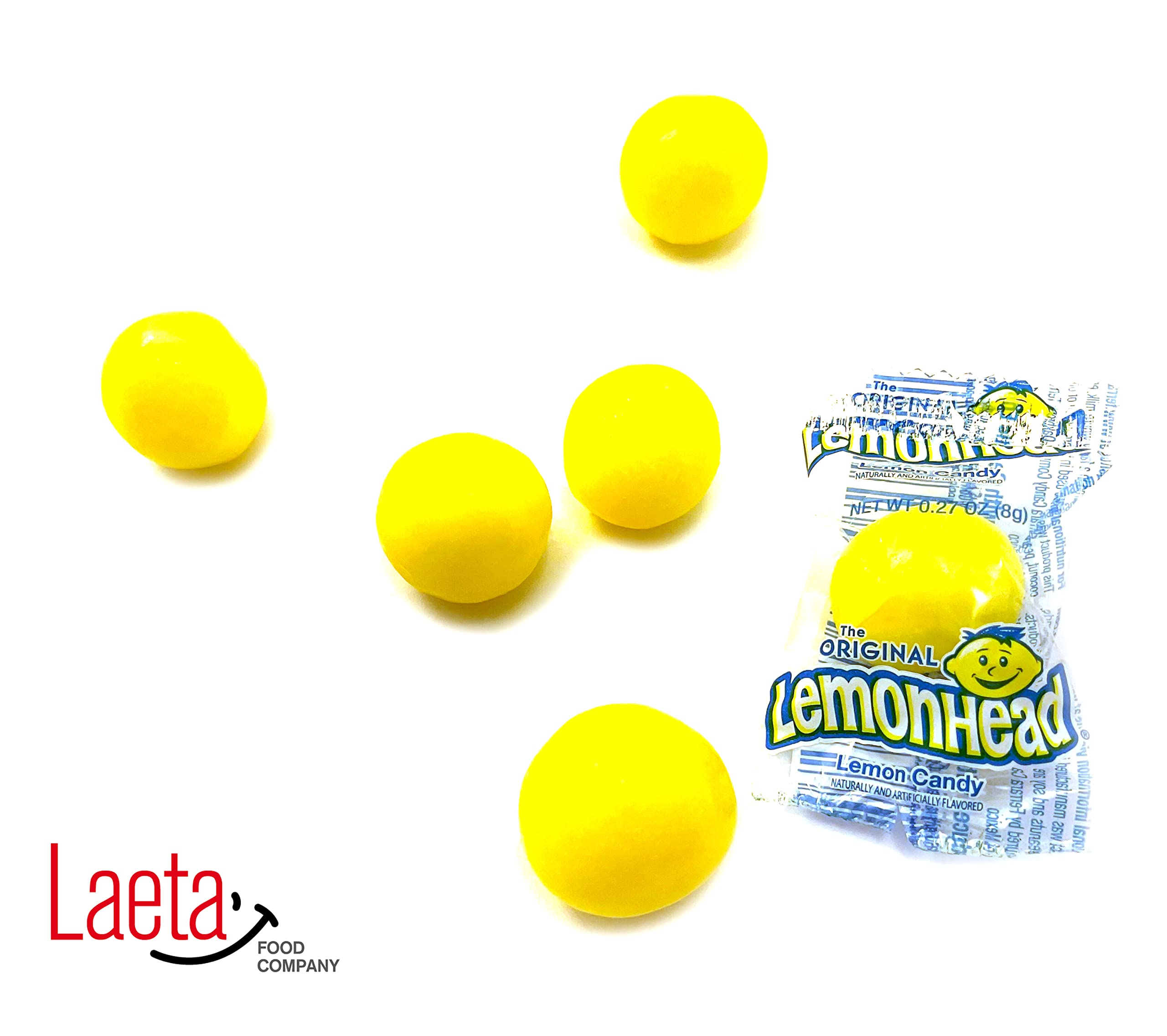 LaetaFood Lemonhead Original Lemon Hard Candy, Individually Wrapped (3